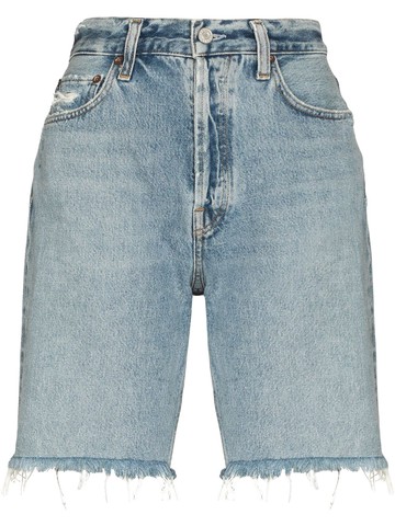 AGOLDE - 90s raw-cut denim shorts - women - Organic Cotton - 28 - Blue