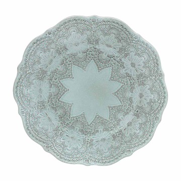義大利VBC casa手工浮雕蕾絲系列21cm沙拉盤(蒂芬妮綠)