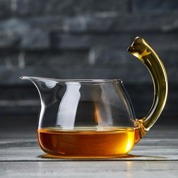 耐熱高硼硅玻璃公道杯分茶泡茶器 功夫茶具翹把公道杯