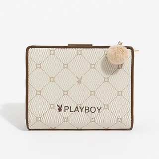 PLAYBOY 短夾  Bunny Lattice系列 - 咖啡色