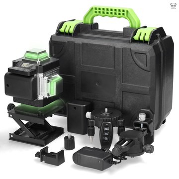 多功能16線水準儀套裝 戶外綠線雷射水準儀 3°自動調平 數顯屏電量顯示（16線水準儀+底座+壁掛架+升降臺+窗口夾頭+