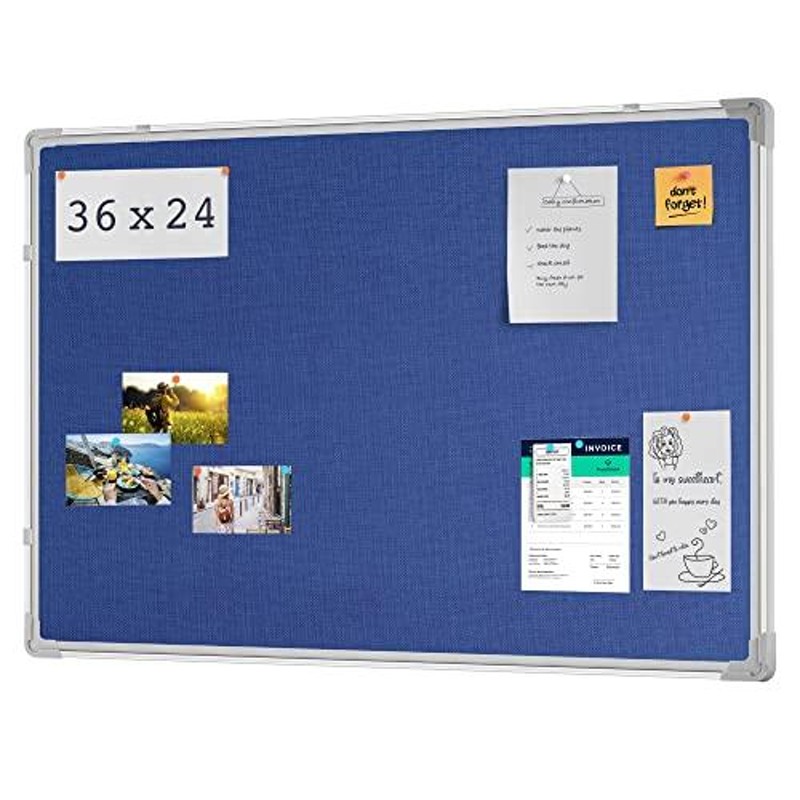 Maxtek Bulletin Board 36 x 24 inches, Blue Pin Board Wall Mounted, Decor Co  通販 LINEポイント最大0.5%GET LINEショッピング