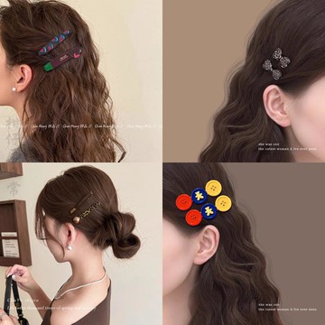 🔥2件9折🍊臺北出貨🍊可開發票甜妹髮飾法式髮夾甜美可愛碎髮側邊夾夾子短髮頭飾蝴蝶結秋冬髮卡