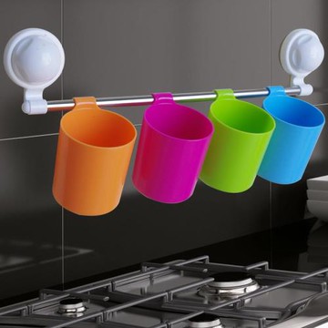 無痕吸盤式多功能置物杯/漱口杯