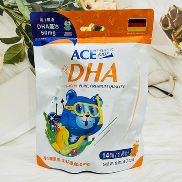ACE SUPER KIDS 藻油DHA軟糖 39.2g 橘子口味