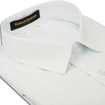 金安德森 白色斜紋窄版長袖襯衫