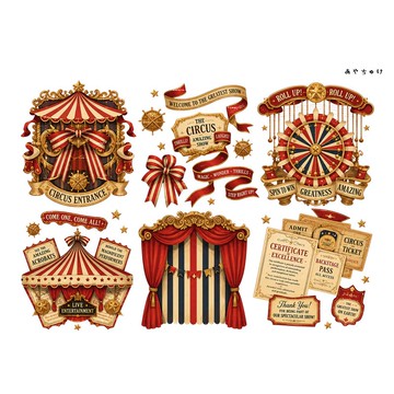 【6 月新品】20-134-0018 裁切紙 馬戲團風格