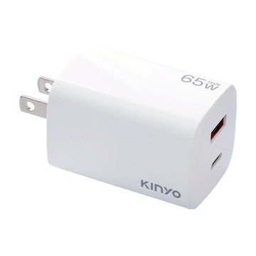 Kinyo 氮化鎵雙孔充電器 65W  白色  1個