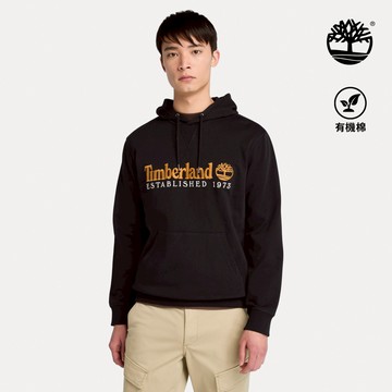 Timberland 男款黑色刺繡LOGO連帽上衣|A6NJY001