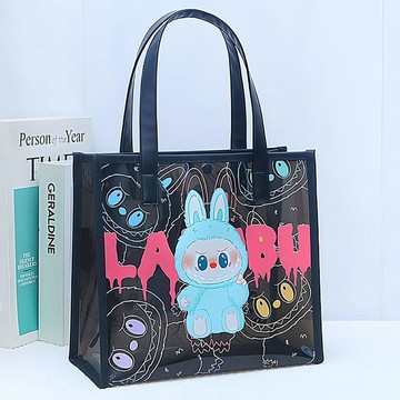 ✨臺灣出貨✨【首單優惠】pvc防水透明手提包labubu拉布布大容量學生果凍包ins