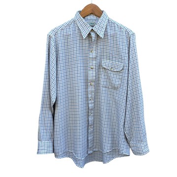 古著 80 年代 L.L. Bean 格紋襯衫 翻蓋口袋 尺寸 L 16-16 1/2