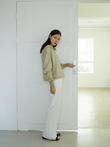 SHIRRING LONG SLEEVE T-SHIRT