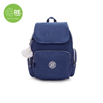 『猴子包』(網路獨家款)拼接藍掀蓋拉鍊後背包-CITY ZIP S