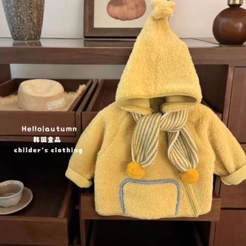 童裝女童冬裝搖粒絨外套洋氣寶寶羊羔毛棉襖兒童秋冬加絨夾棉上衣