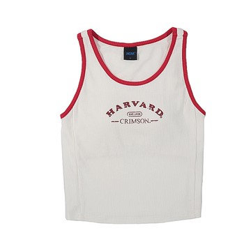 NCAA HARVARD 休閒背心 撞色滾邊背心 白色 75221482 00 noH19