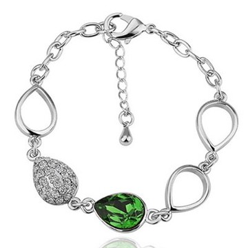 純銀手鍊 鍍白金水晶手環-精緻鑲鑽優雅氣質母親節生日情人節禮物女飾品73cd30【獨家進口】【米蘭精品】