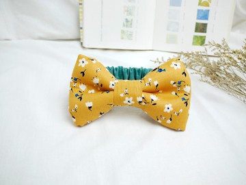 寶寶髮帶 嬰兒髮帶│立體蝴蝶結:::黃色花園