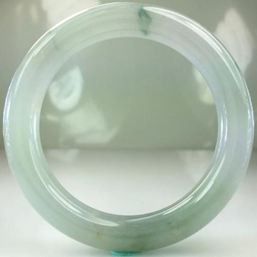 緬甸天然翡翠A貨 春帶彩圓骨鐲 A93
