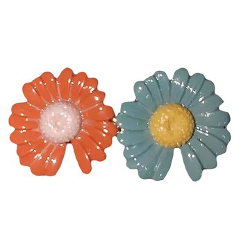 SY 造型壓夾 5個  雛菊橘綠  橘色 + 綠色  不適用