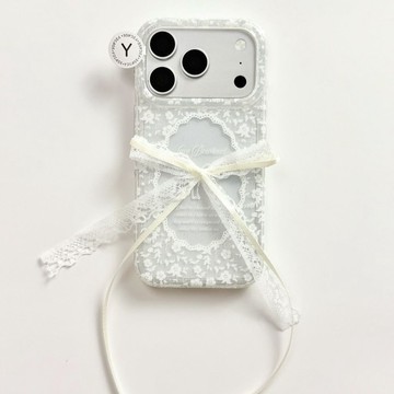 Ins 復古蕾絲碎花蝴蝶結手機殼適用 iPhone18 17 16 15 14 13 12 11 少女小眾溫柔保護套