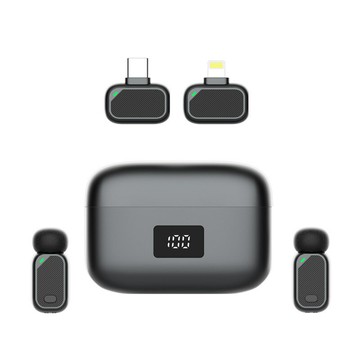 跨境新款mini6無線領夾麥克風收音麥戶外采訪短視頻錄音設備話筒 鑫弘-數碼配件