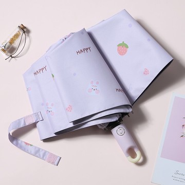 小清新紫色全自動雨傘女晴雨兩用太陽傘小巧便攜遮陽防曬防紫外線