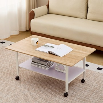 MINE家居 時尚雙層茶几 雙色任選 100x60x45cm(茶几 客廳桌 餐桌)