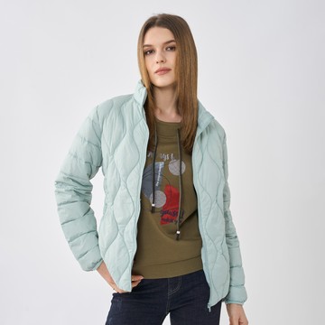 CLL巧玲瓏 曲線壓紋羽絨外套(湖綠色) 5247616