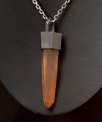 純銀幾何紅水晶吊墜