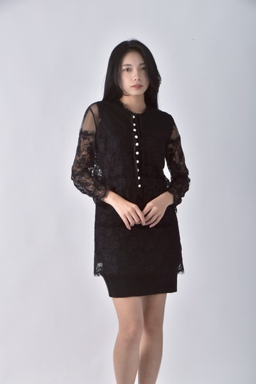 (S) meal season韓牌蕾絲黑色洋裝