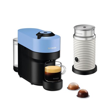 【Nespresso】臻選厚萃 Vertuo POP 膠囊咖啡機  海洋藍+A3白色奶泡機組合