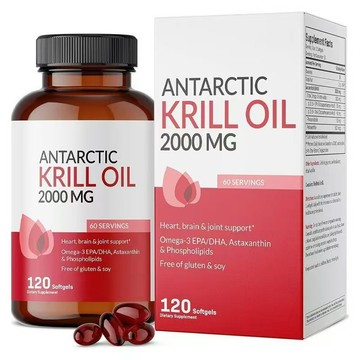 💯 美國進口 南極磷蝦油凝膠60粒/瓶 Antarctic krill oil2000mg omega-3 120mg