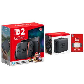 【Nintendo 任天堂】NS2 瑪利歐賽車世界同捆盒裝主機(不含遊戲)+原廠主機全套收納包+保護貼