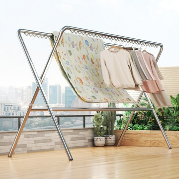 源頭工廠鋼管晾衣架落地折疊室內家用臥室陽臺室外涼衣桿曬被天臺