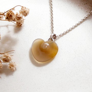 玉墜 簡潔古典 如意心 黃玉髓/雙面皆可配戴/