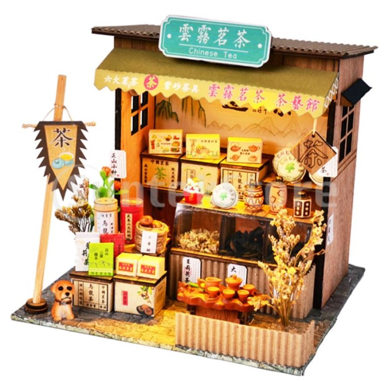 3Dパズル ドールハウスキット 中国茶屋 DIY ミニチュア 家具セット 1