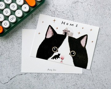 【有蝴蝶結的家】 明信片 |柔軟又毛茸茸的小日子系列