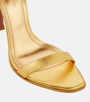 Amina Muaddi Kim metallic leather sandals