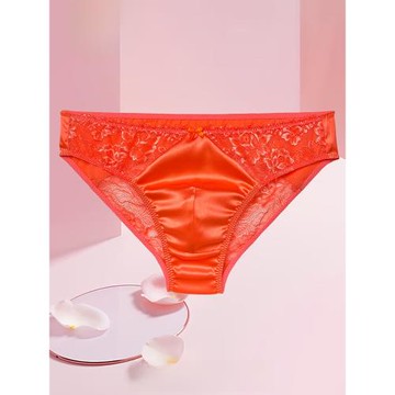 一夜千絲桑蠶絲性感時尚男士三角褲中腰無痕舒適蕾絲無痕真絲內褲