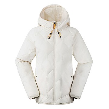 【The North Face 官方旗艦】北面女款白色防潑水保暖可打包連帽羽絨外套｜83SO55W