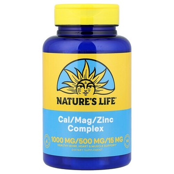 Nature's Life, 鈣/鎂/鋅複合物，100 粒膠囊