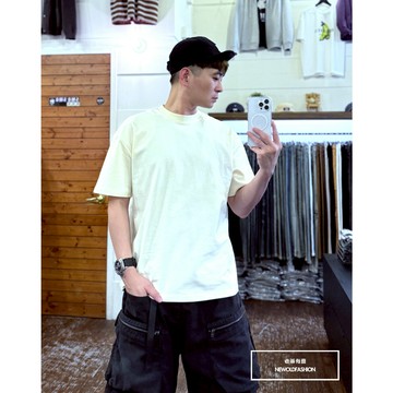 『老爺有喜』重磅簡約純色素面短T(NOF2503N5037)-米