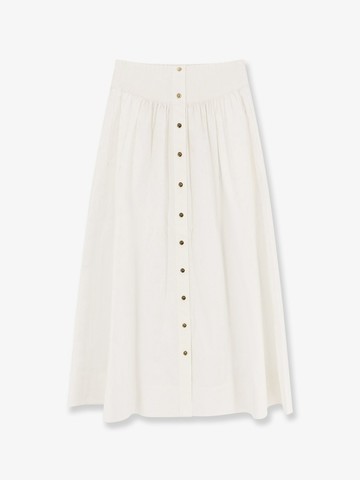 Cotton skirt with logoed buttons - TORY BURCH - gender_Woman