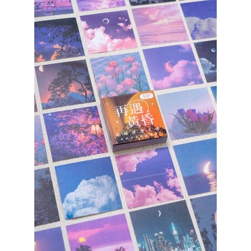 🍋檸檬青🍋清倉現貨定格浪漫人間系列6款50張入迷你便攜INS風景天空主題貼紙手帳裝飾素材