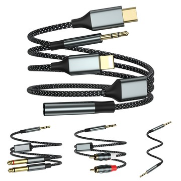 音頻線 音源線 喇叭線 熱銷音頻線3.5mm/lightning/usb c轉rca/6.35/3.5mm連接線