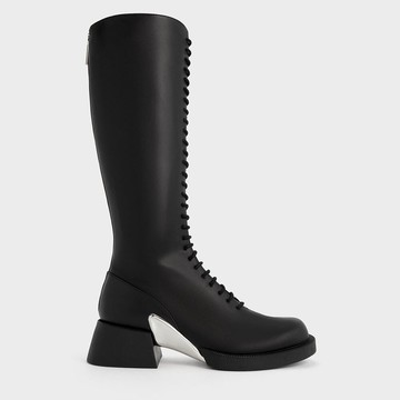 Devon 綁帶粗跟長靴