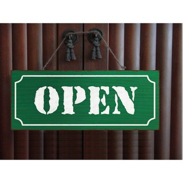 復古標示-OPEN-綠