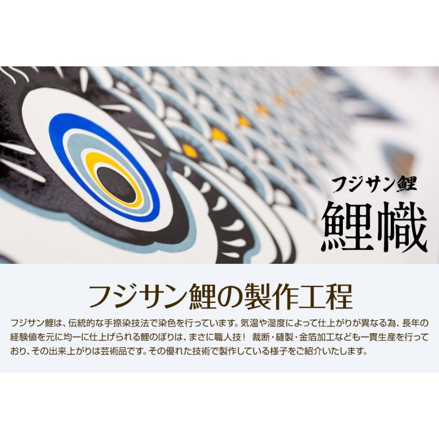 鯉のぼり 庭用 こいのぼり フジサン鯉 黄金鯉 5m 6点セット 庭園 大型セット ポール 別売