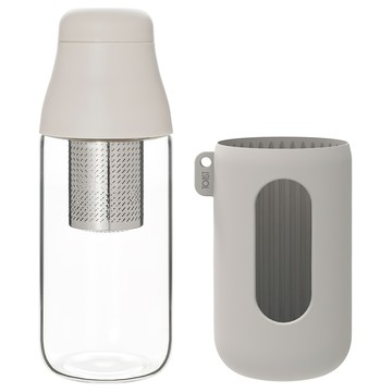 scene 隨身玻璃茶瓶(白) 1入 簡約時尚設計 安全無毒材質 方便攜帶  500ml