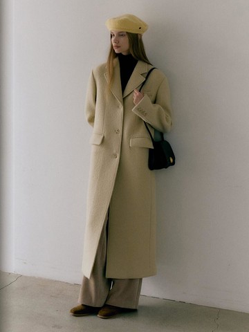 3 BUTTON FUR SINGLE COAT (beige)